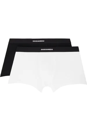 Dsquared2 Ensemble de deux boxers noir et blanc en coton extensible