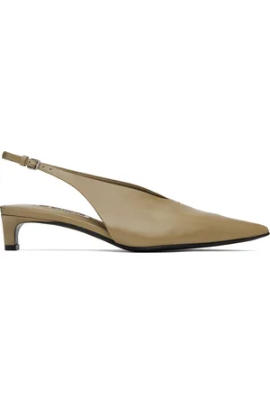 Jil Sander Chaussures à petit talon beiges à bride arrière