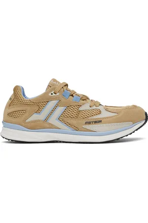Lanvin Baskets de course Meteor beige et bleu