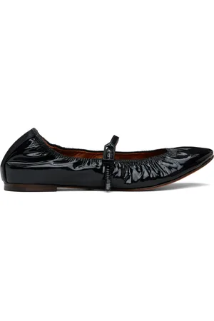 Lanvin Ballerines de style Charles IX noires en cuir verni