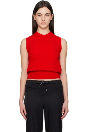 Nothing Written Gilet Emitt rouge en laine à encolure arrondie