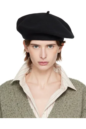 Maison Margiela Chapeau noir en laine feutrée
