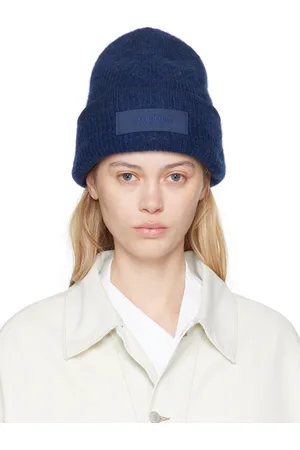 Jacquemus Bonnet bleu marine à écusson en gros-grain