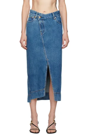 Jacquemus Jupe midi de-Nîmes bleue en denim - La casa