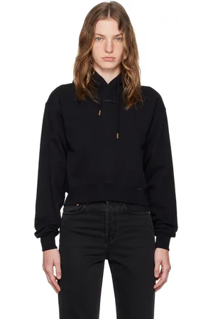 Jacquemus Pull à capuche noir à étiquette en gros-grain - Les classiques