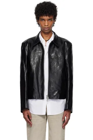 OUR LEGACY Blouson noir en cuir
