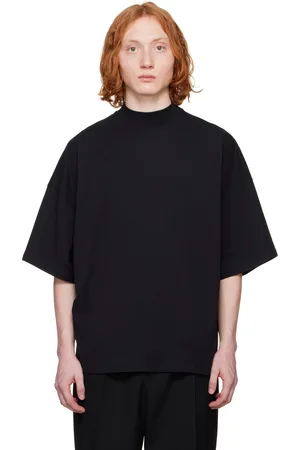 Jil Sander T-shirt noir à col cheminée
