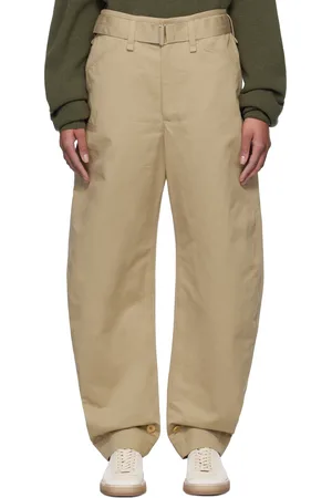 LEMAIRE Pantalon fuselé beige à ceinture