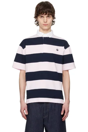 COPERNI Polo rose et bleu marine à rayures
