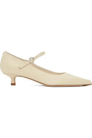 Aeyde Chaussures à petit talon Polina blanc cassé en cuir nappa