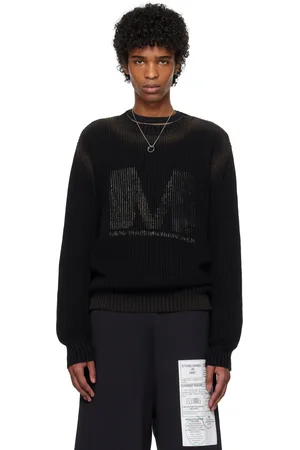 Maison Margiela Pull noir à col ras du cou