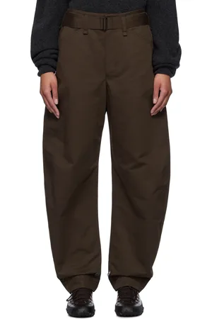 LEMAIRE Pantalon fuselé brun à ceinture