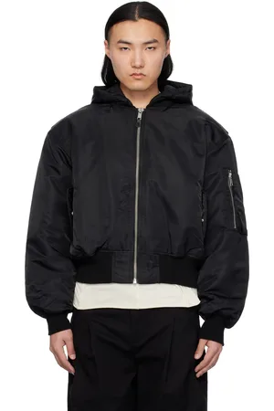 Entire Studios Blouson aviateur noir à épaulettes et à capuche