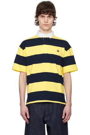COPERNI Polo jaune et bleu marine à rayures