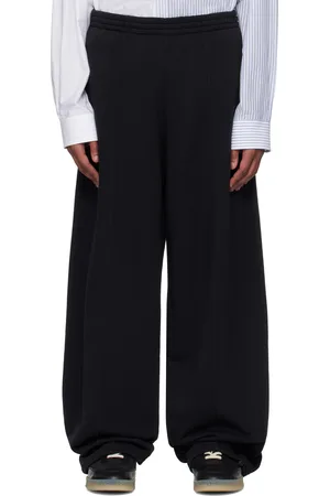 Maison Margiela Pantalon de survêtement noir à coutures pincées