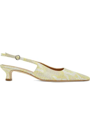 Aeyde Chaussures à petit talon Catrina jaunes en cuir à bride arrière