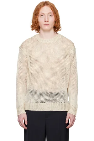 Jil Sander Pull blanc cassé à col ras du cou