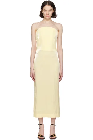 Jacquemus Robe midi Carino jaune - Les sculptures