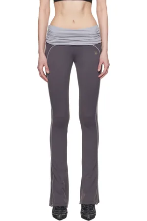 MISBHV Pantalon de sport évasé gris en LYCRA® à taille repliée