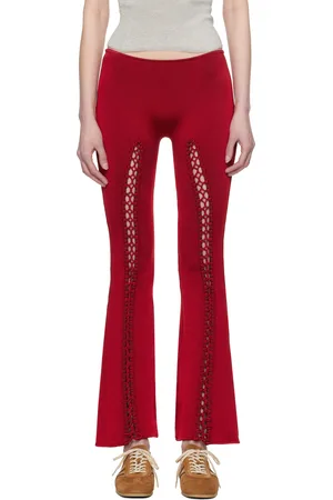 Isa Boulder Pantalon de détente rouge à ornements tressés exclusif à SSENSE