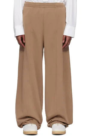 Maison Margiela Pantalon de survêtement brun à coutures pincées