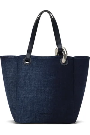 J.W.Anderson Cabas bleu à logo et à maillon gourmette