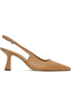 Aeyde Chaussures à talon sablier Fernanda brun clair en cuir à bride arrière