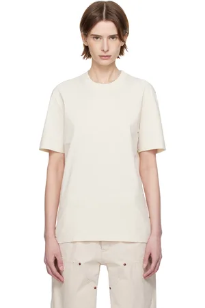 Maison Margiela Ensemble de trois t-shirts beiges en coton