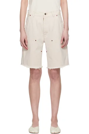 Maison Margiela Short blanc cassé à clous
