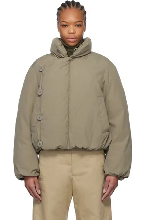 LEMAIRE Blouson court taupe rembourré en duvet