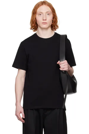 Jil Sander T-shirt noir à col ras du cou - +