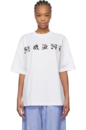 Marni T-shirt blanc à logo à motif fleuri