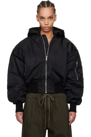 Entire Studios Blouson aviateur noir à emmanchures basses rembourrées