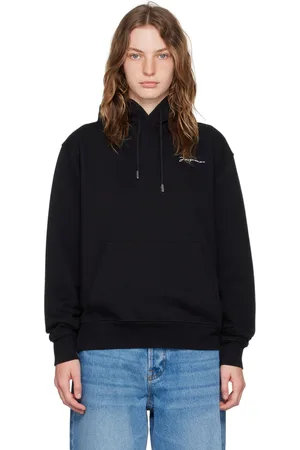 Jacquemus Pull à capuche noir à logo brodé - Les classiques