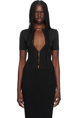 Jacquemus Cardigan Pralu noir à manches courtes