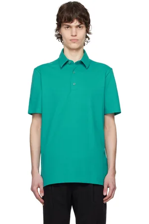 BRIONI Polo bleu en piqué