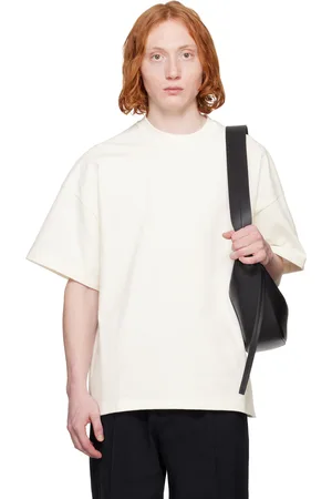 Jil Sander T-shirt blanc à étiquette à logo