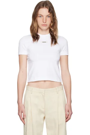 Jacquemus T-shirt blanc à étiquette en gros-grain - Les classiques