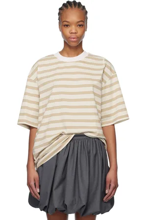 Marni T-shirt droit blanc en coton à rayures