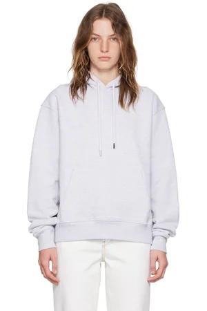 Jacquemus Pull à capuche gris à logo brodé - Les classiques