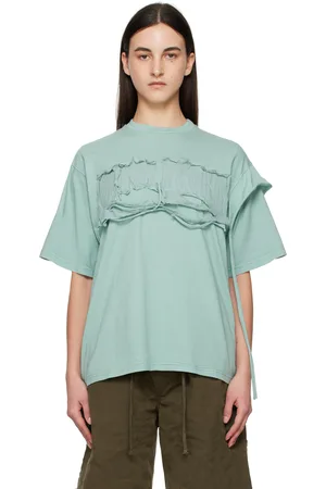 OTTOLINGER T-shirt surdimensionné bleu à logo à effet usé