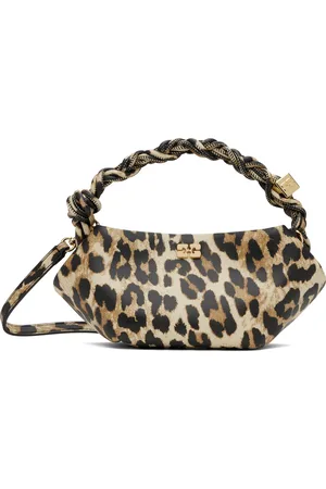 Ganni Mini sac noir et brun à logos - Bou