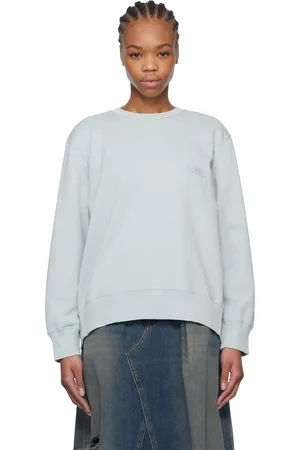 Maison Margiela Pull molletonné bleu à panneaux et à logo