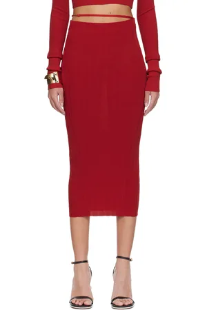 Jacquemus Jupe midi Pralù rouge - Les sculptures