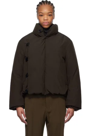 LEMAIRE Blouson matelassé court brun rembourré en duvet
