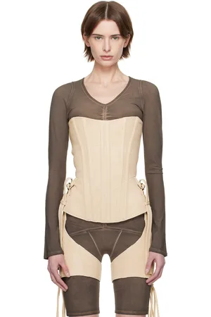 KNWLS Corset Veil beige en cuir
