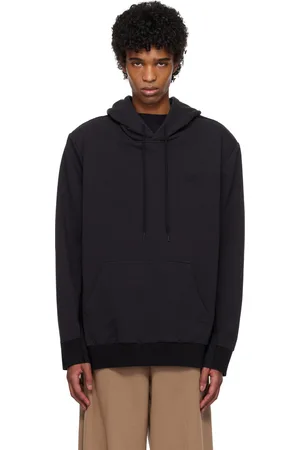 Maison Margiela Pull à capuche noir à panneaux