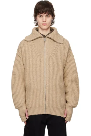 LEMAIRE Cardigan beige à glissière prolongée