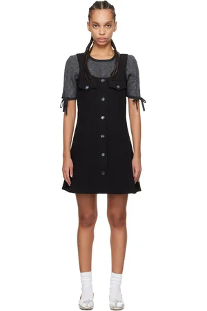 Ganni Robe courte noire en crêpe
