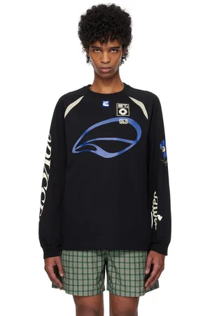 Kijun T-shirt à manches longues de sport noir et bleu